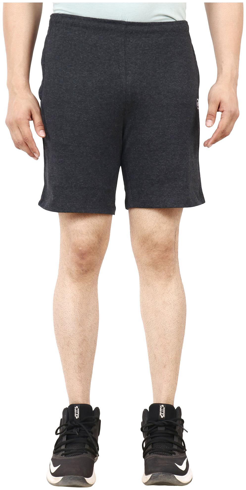 

Shellocks Solid Cotton Hosiery Grey Sports Shorts for Men