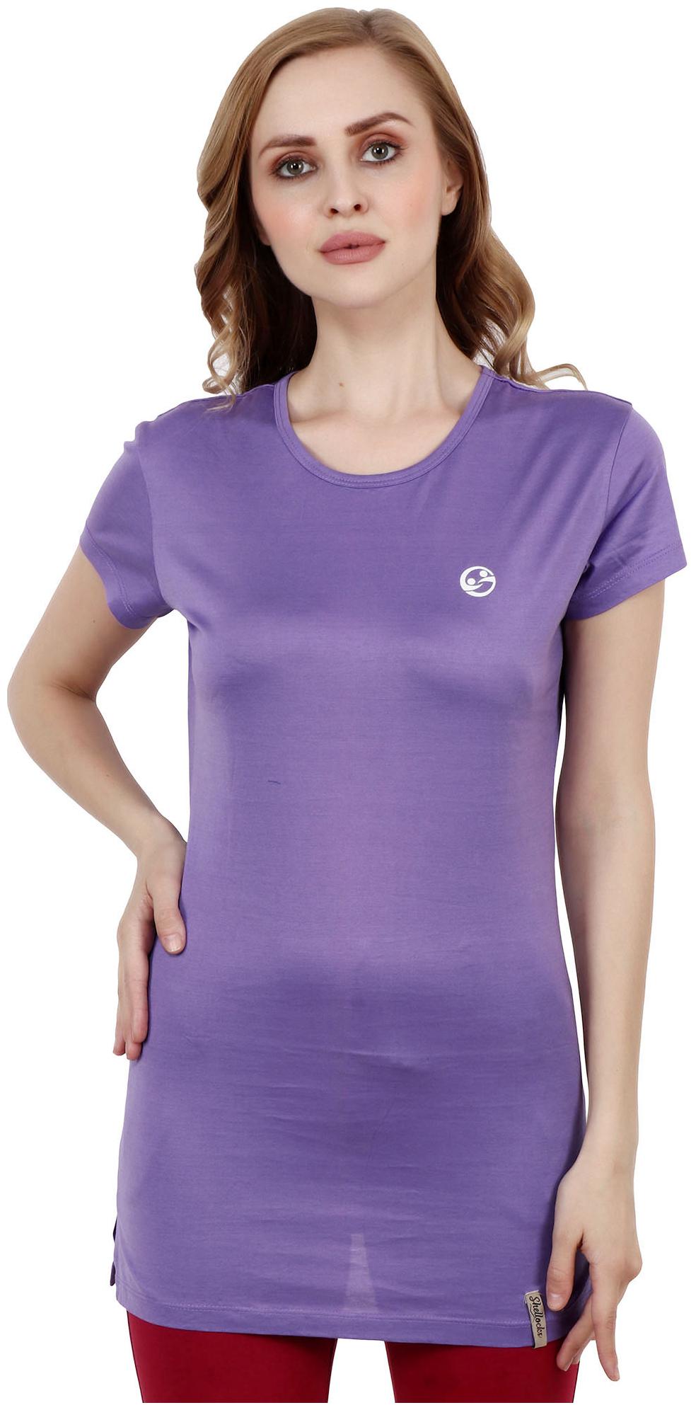 

Shellocks Women Solid Sports T-Shirt - Purple