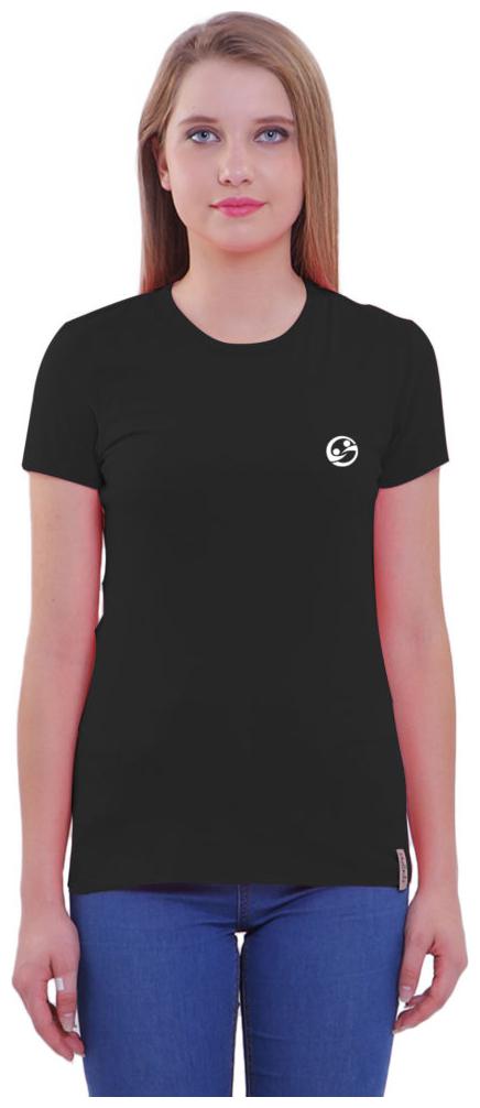 

Shellocks Women Black Regular fit Round neck Cotton T shirt