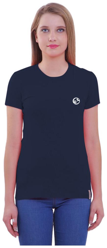 

Shellocks Women Blue Regular fit Round neck Cotton T shirt
