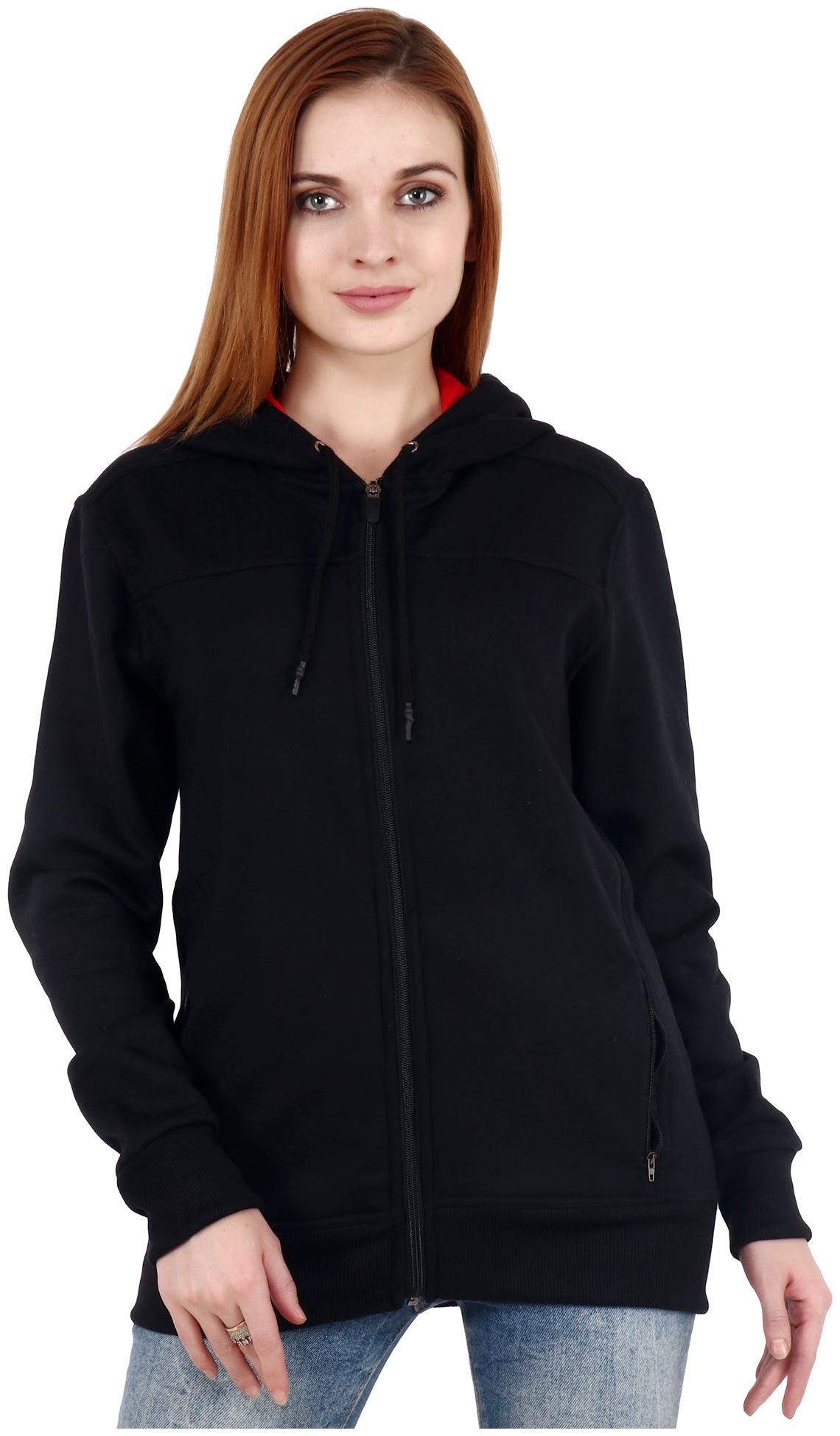 

Shellocks Women Solid Sweatshirt - Black