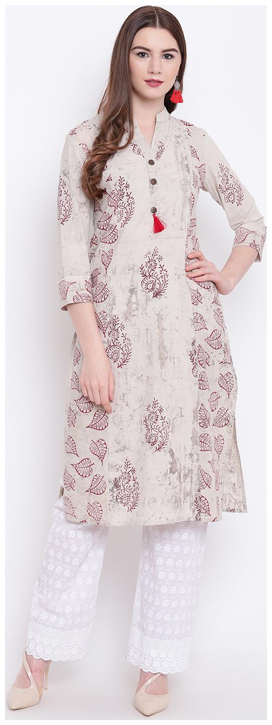 

SHERYL Women Off White Ethnic Motifs Straight Kurta