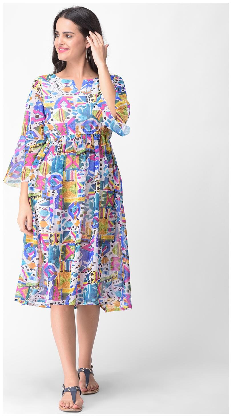 

SHERYL Georgette Casual Women Kurti Dress Multi