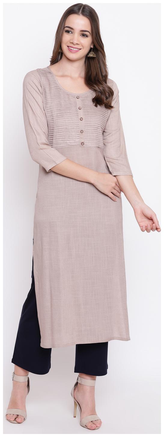 

SHERYL Women Wine Solid Straight Kurta