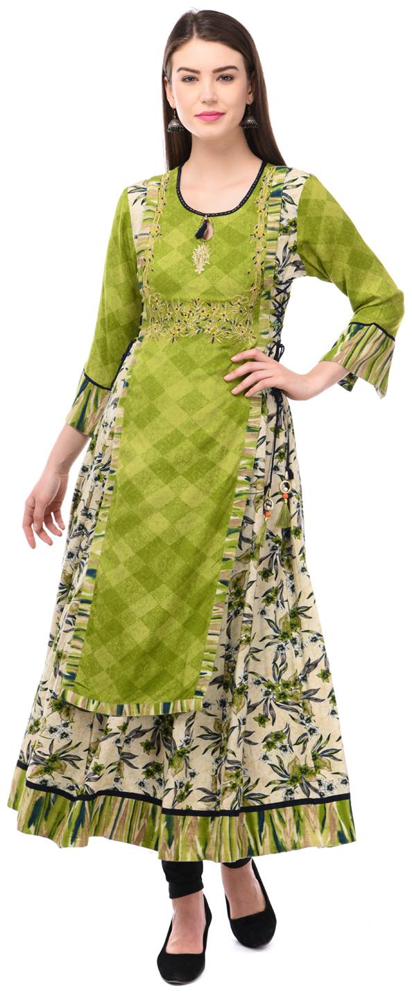 

Sheryl Women Embroidered Kurti Green