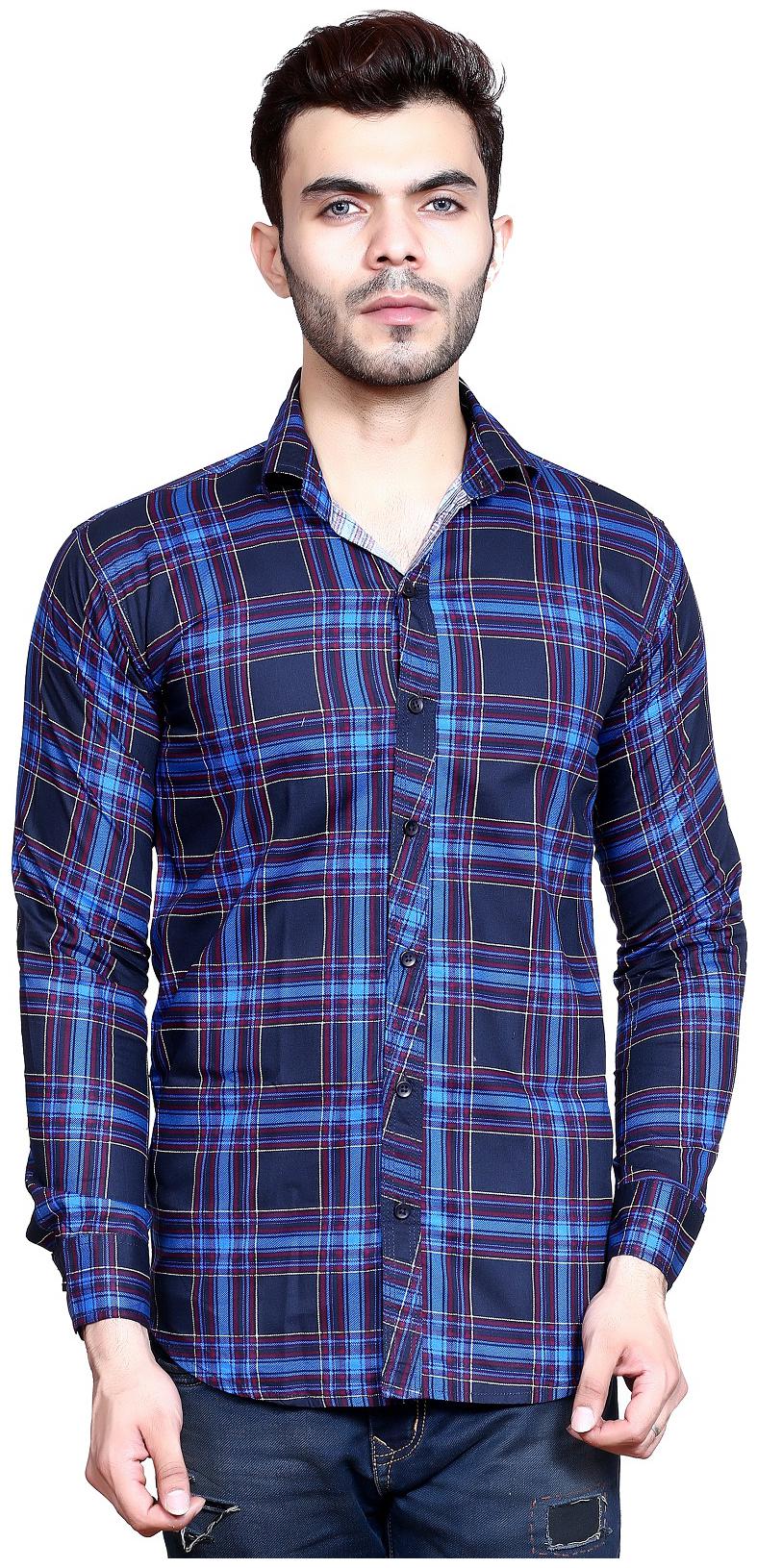 

Mesh Men Multi Checked Slim Fit Casual Shirt