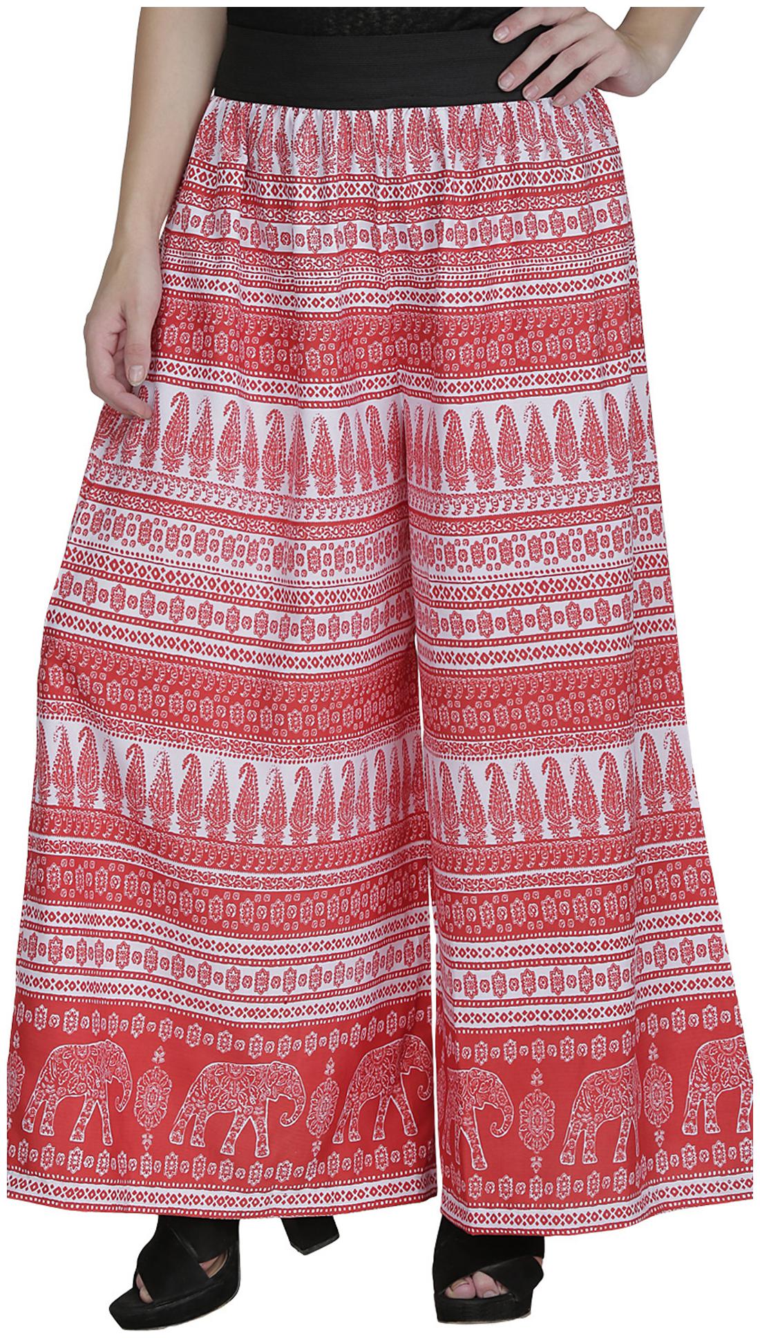 

SHOPINGFEVER Red Crepe Plazzo
