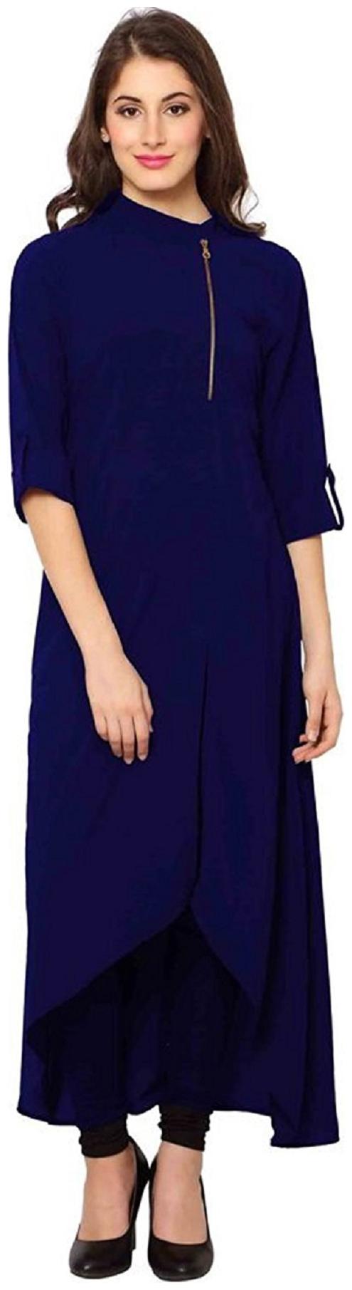 

ShopMerry Crepe Solid Women Blue Kurta