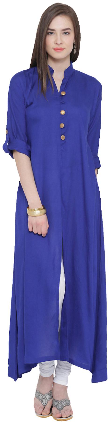 

ShopMerry Crepe Solid Women Blue Kurta