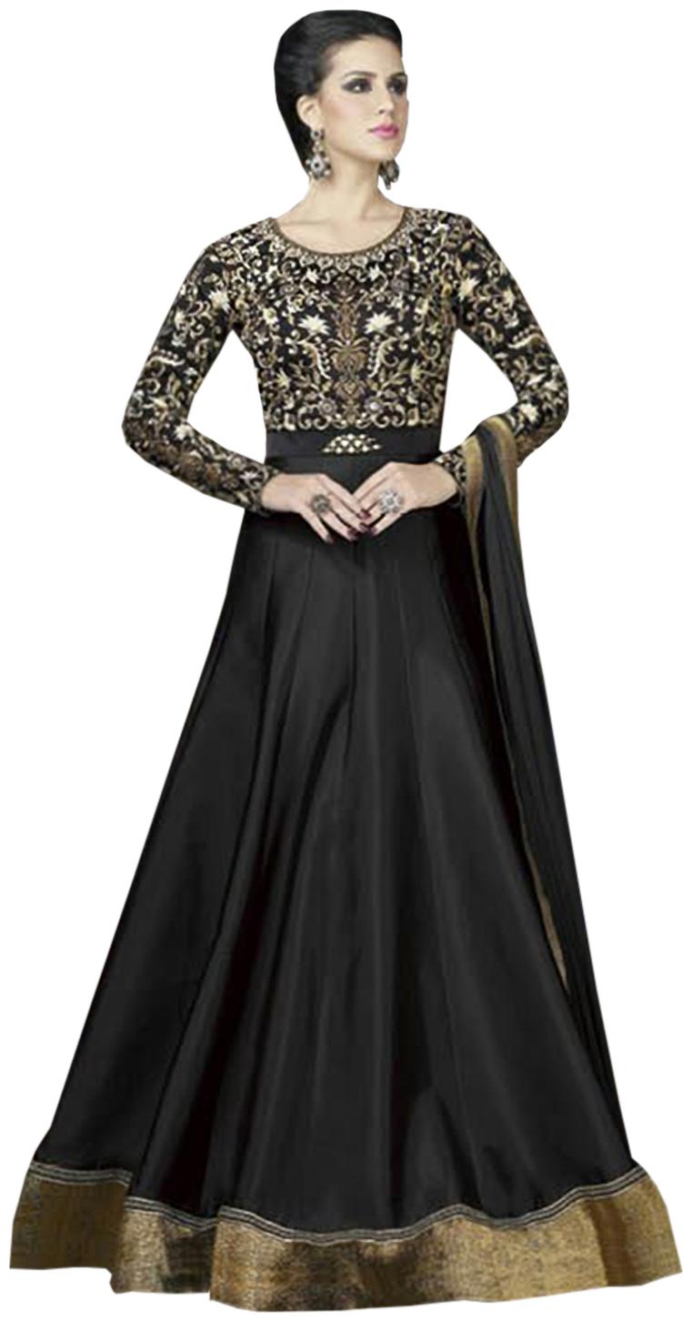 

shoponbit Black Tafeta Silk Salwar Suit for women s