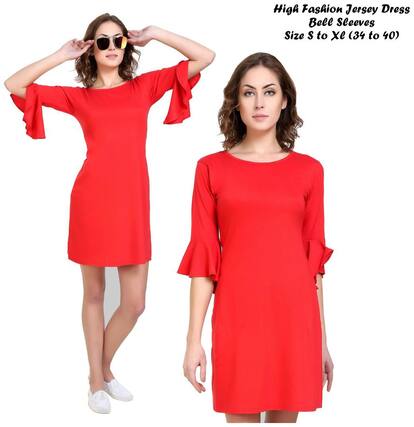 Chrome & Coral Red Printed A-line dress