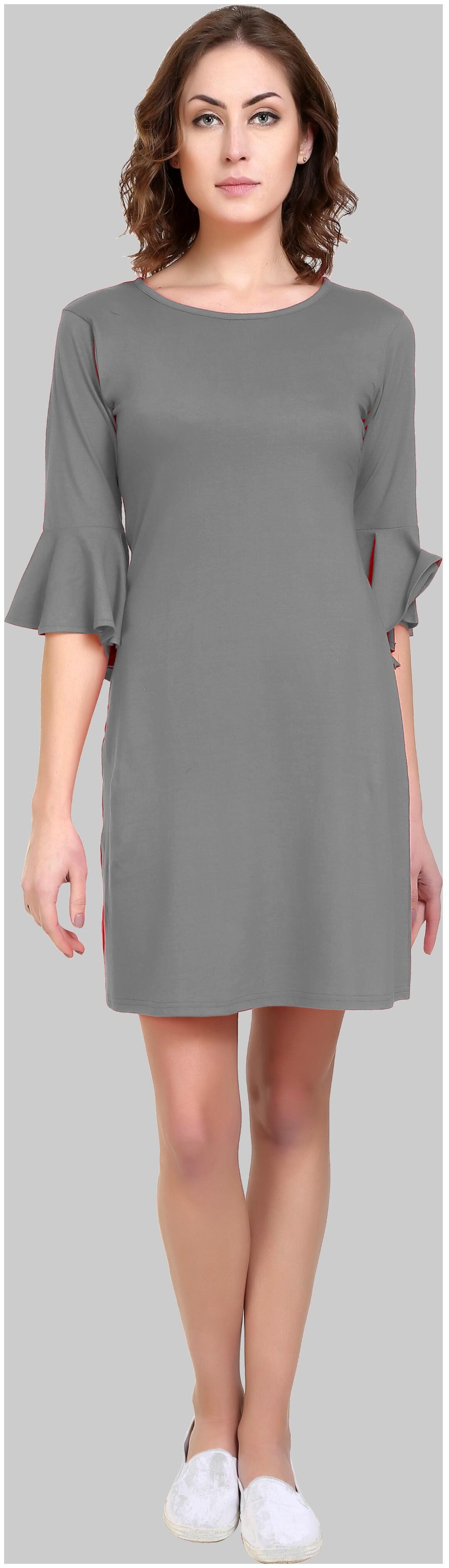 

D-JAY Grey Solid Sheath dress
