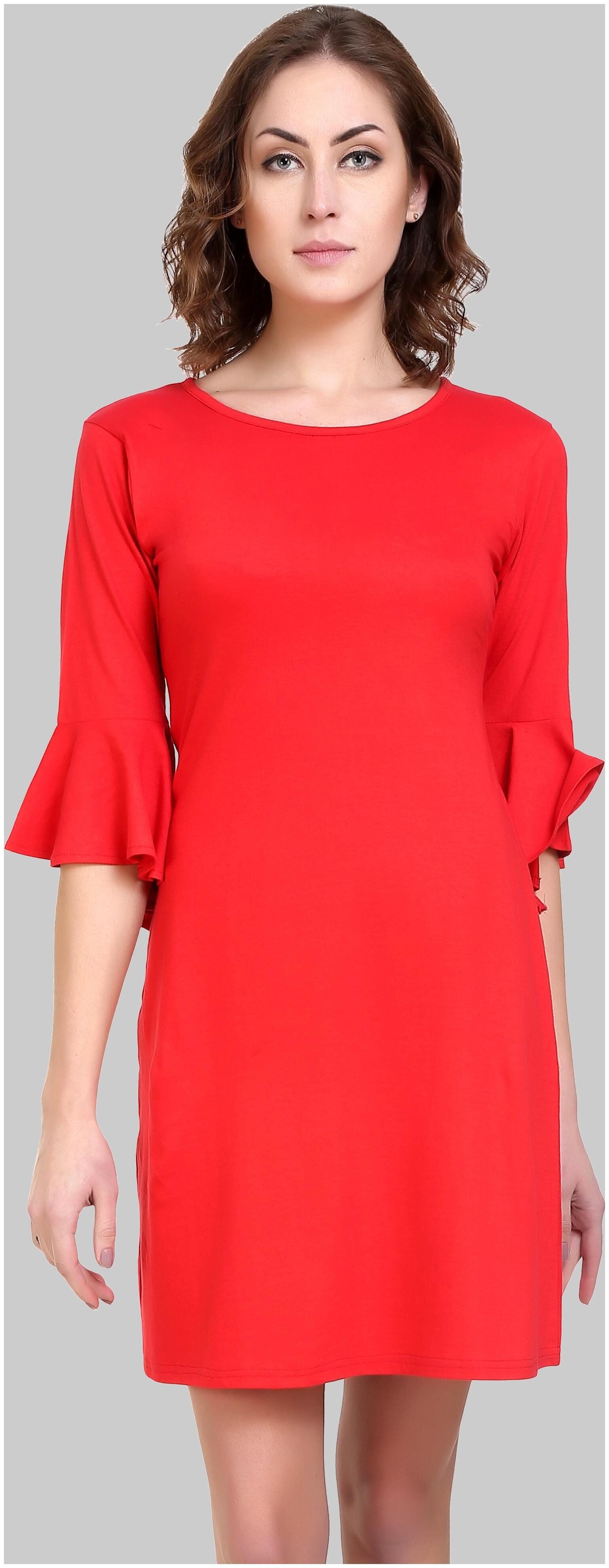

D-JAY Red Solid Sheath dress