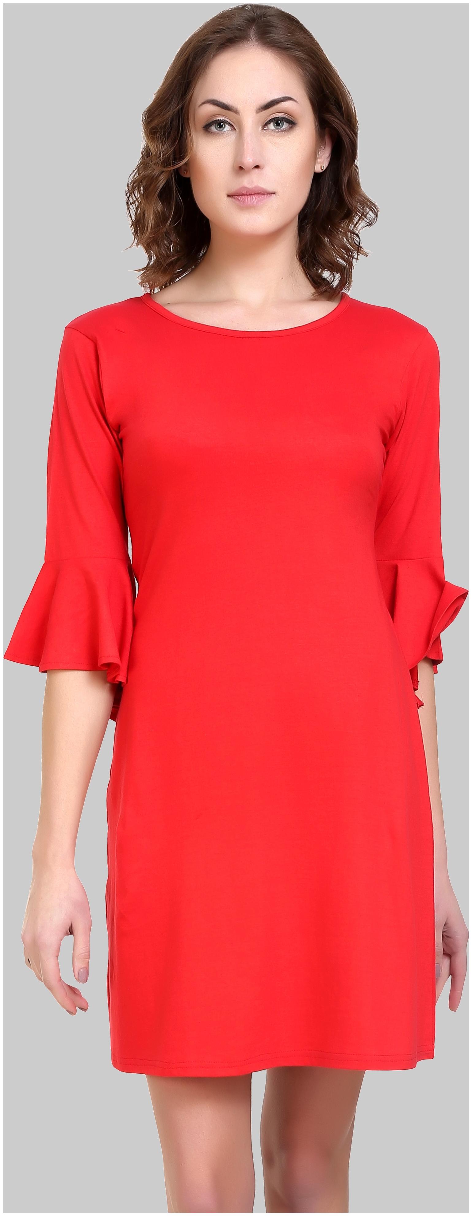 

D-JAY Red Solid Sheath dress