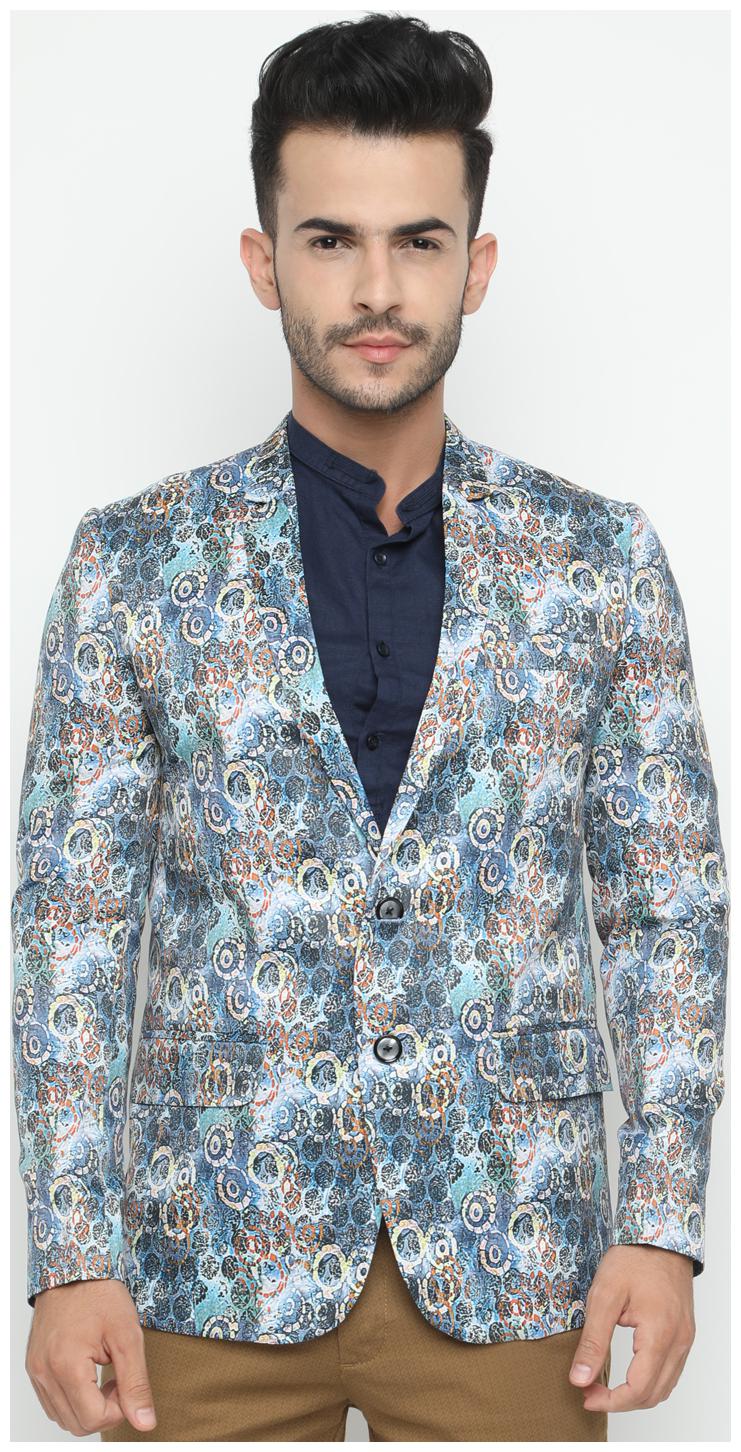 

Show off Men Multi Printed Slim fit Single Breasted Blazer