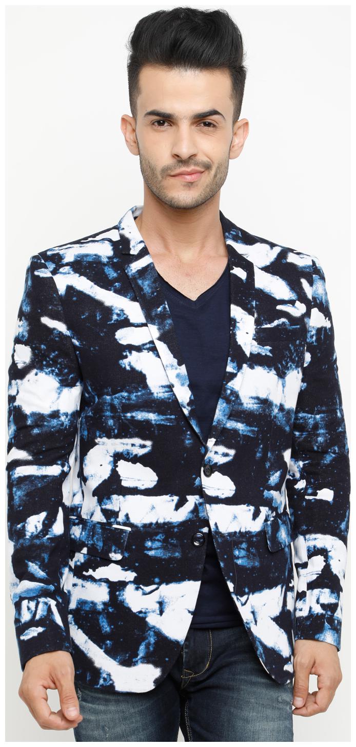 

Show off Men Multi Printed Slim fit Single Breasted Blazer