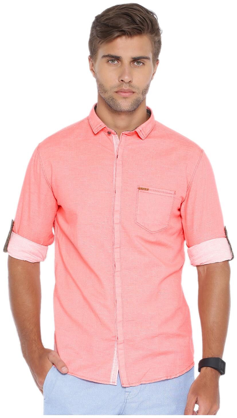 

Show off Men Pink Solid Slim Fit Casual Shirt