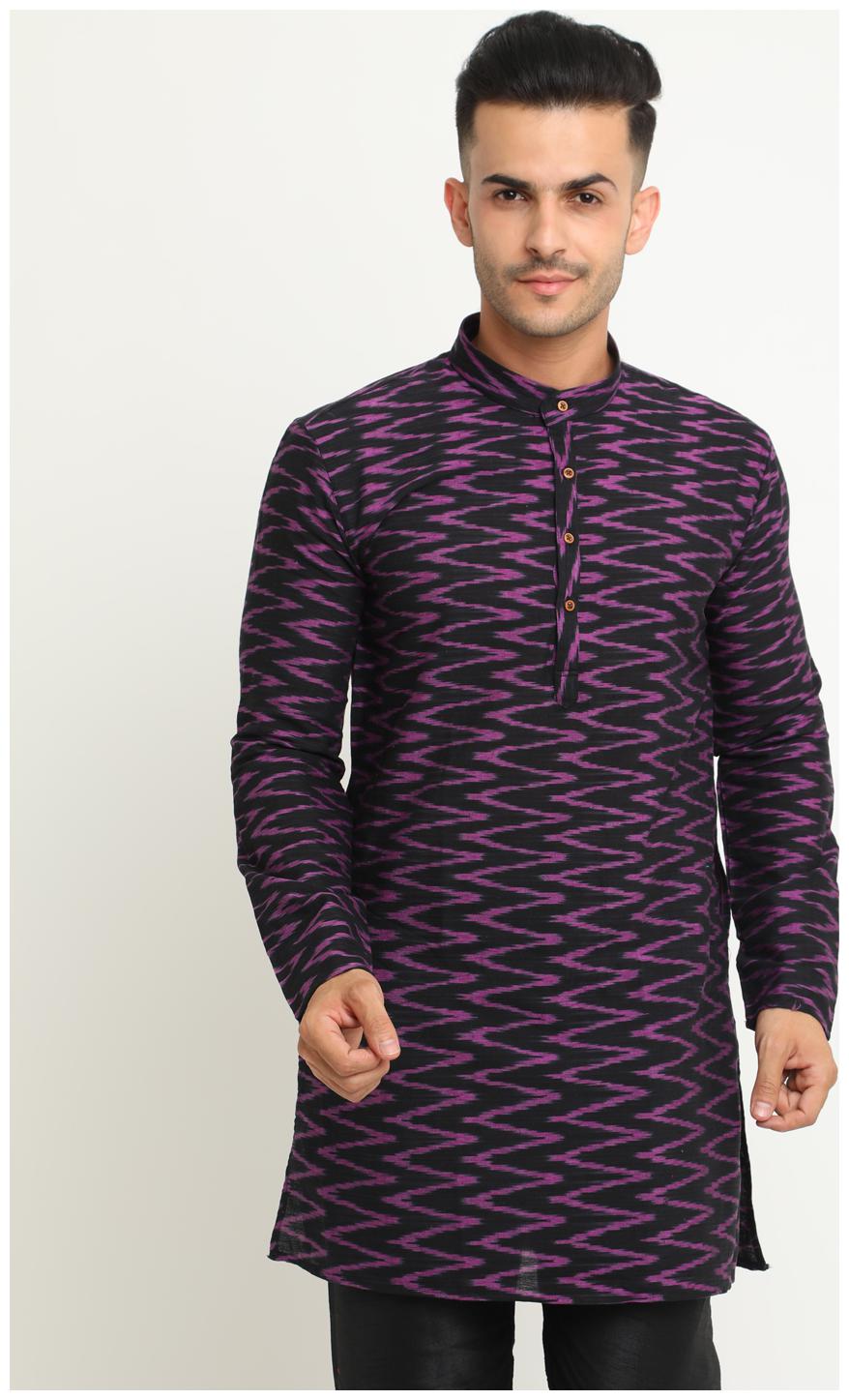 

Show off Men Purple Black Regular Fit Kurta