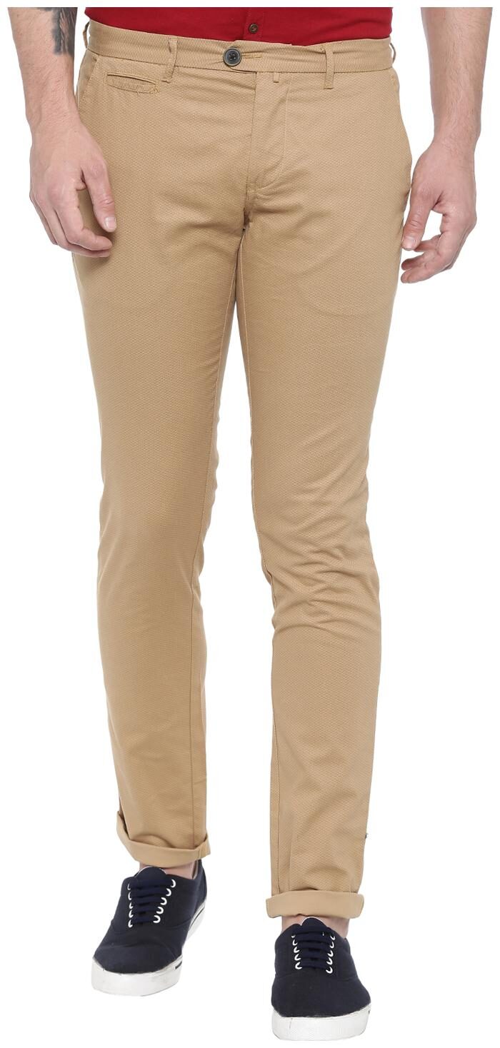 

Show off Men Brown Printed Slim fit Regular trousers