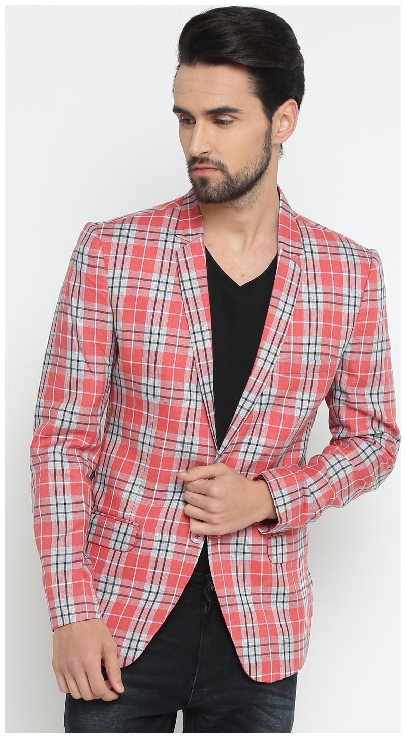 

Show off Men Multi Checked Slim fit Single Breasted Blazer