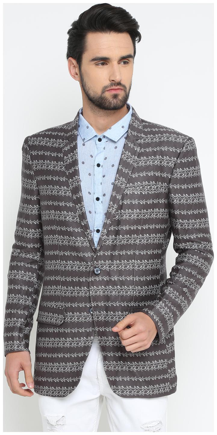 

Show off Men Multi Printed Slim fit Single Breasted Blazer