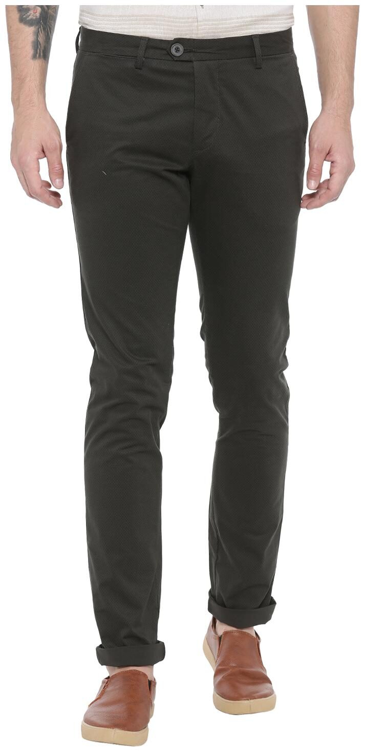 

Show off Men Black Printed Slim fit Regular trousers