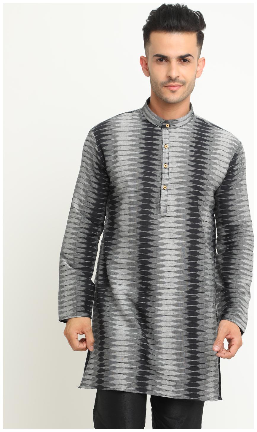 

Show off Men Grey Black Regular Fit Kurta