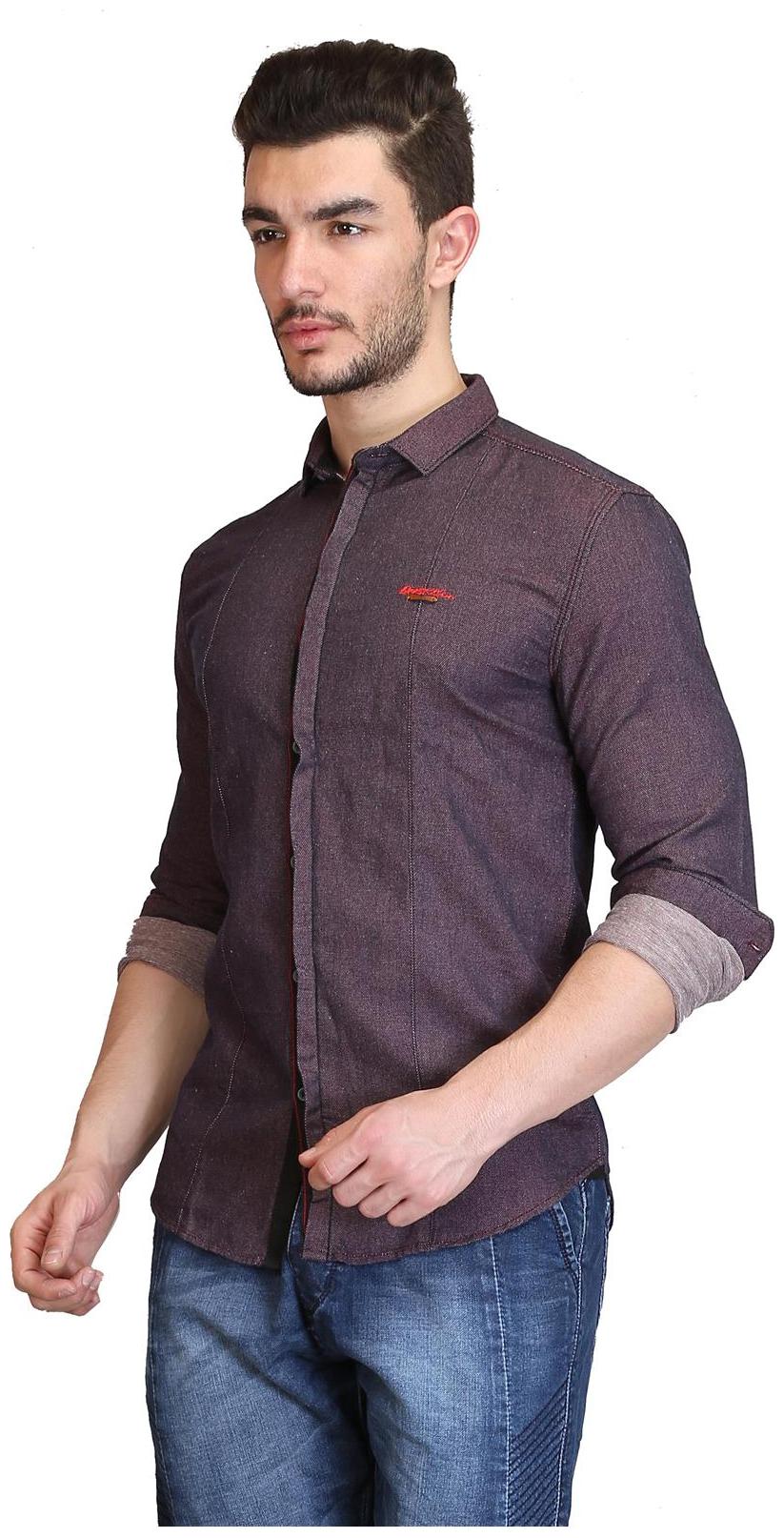 

Showoff Maroon Cotton Shirt