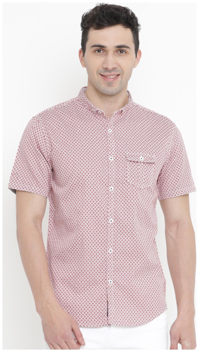 

Showoff Men Maroon Geometric Slim Fit Casual Shirt