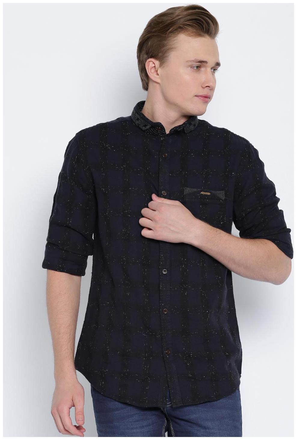 

Showoff Men Blue Solid Slim Fit Casual Shirt