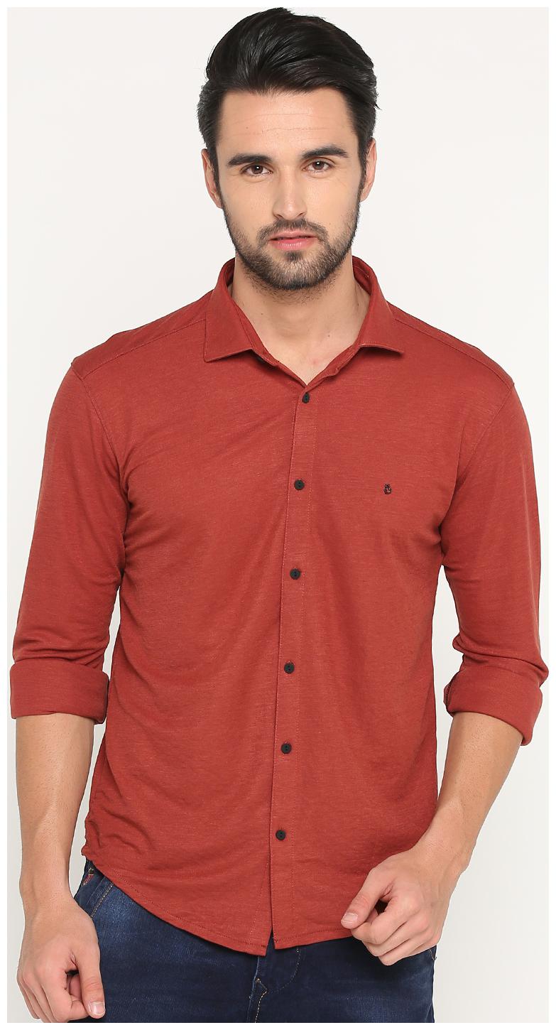 

Show off Men Maroon Solid Slim Fit Casual Shirt