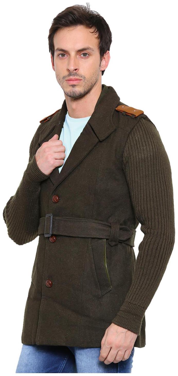 

Showoff Men s Full Sleeves Solid Olive Casual Jacket