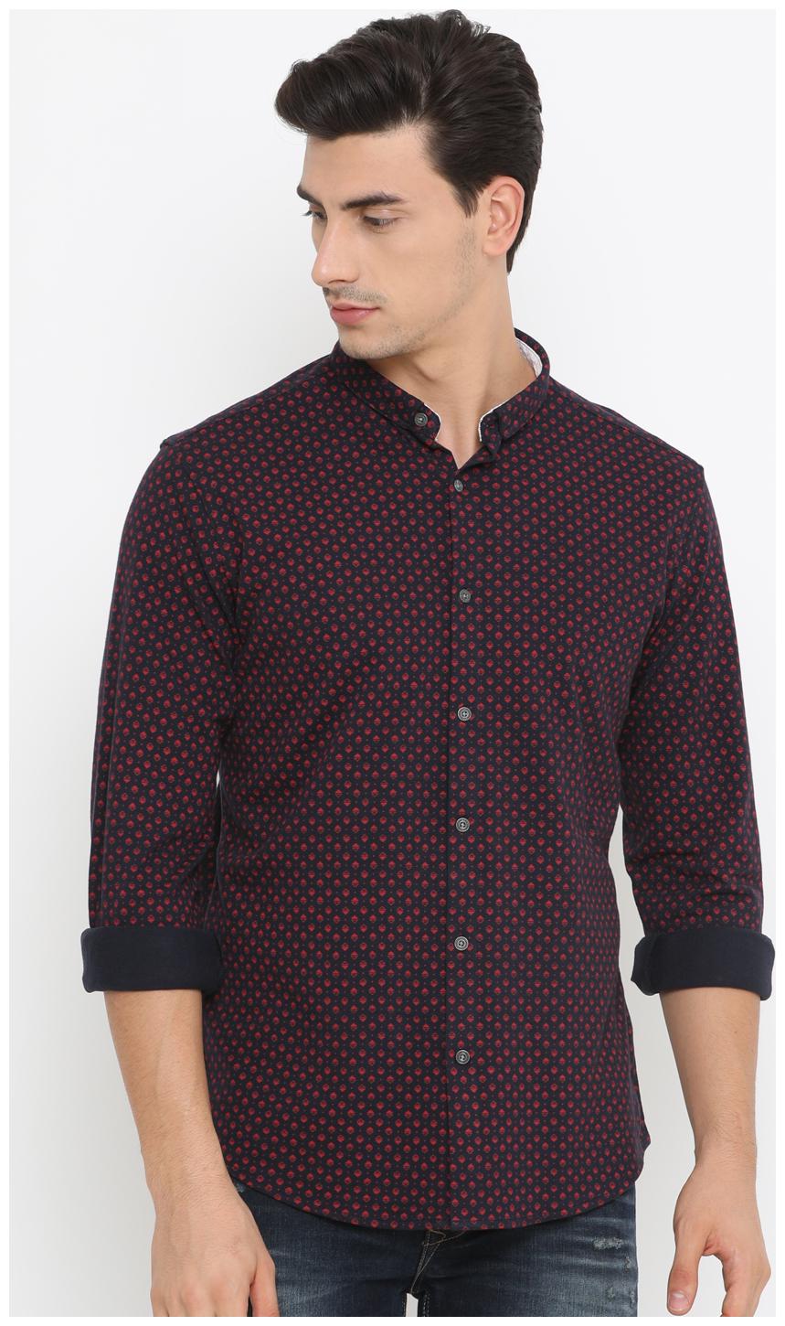 

Showoff Men Black Printed Slim Fit Casual Shirt