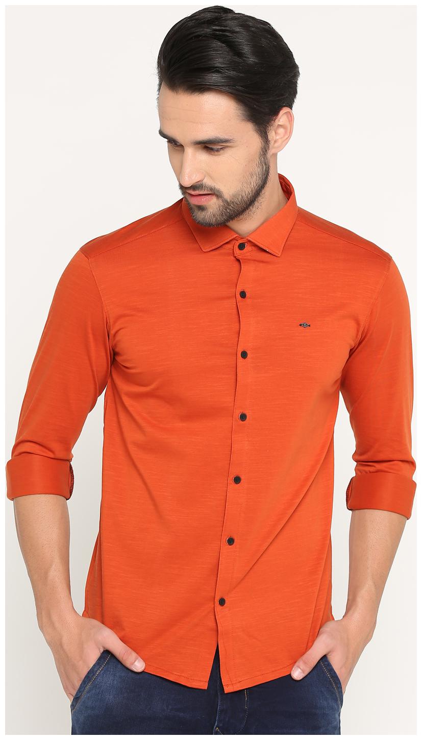 

Show off Men Orange Solid Slim Fit Casual Shirt
