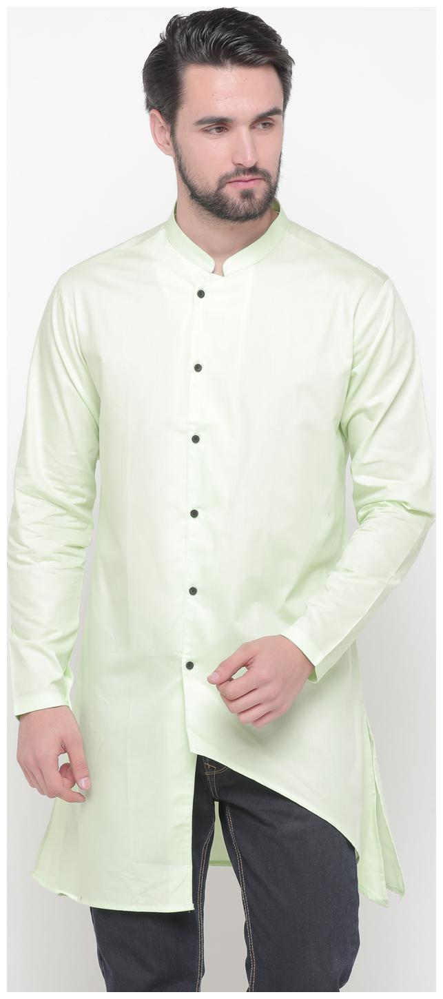 

Showoff Men Medium Cotton Solid Kurta (Green)