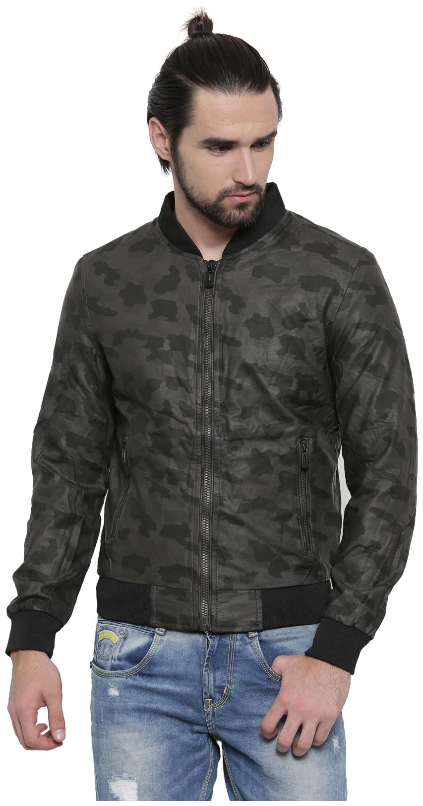 

Showoff Men s Brown Printed Casual Jacket