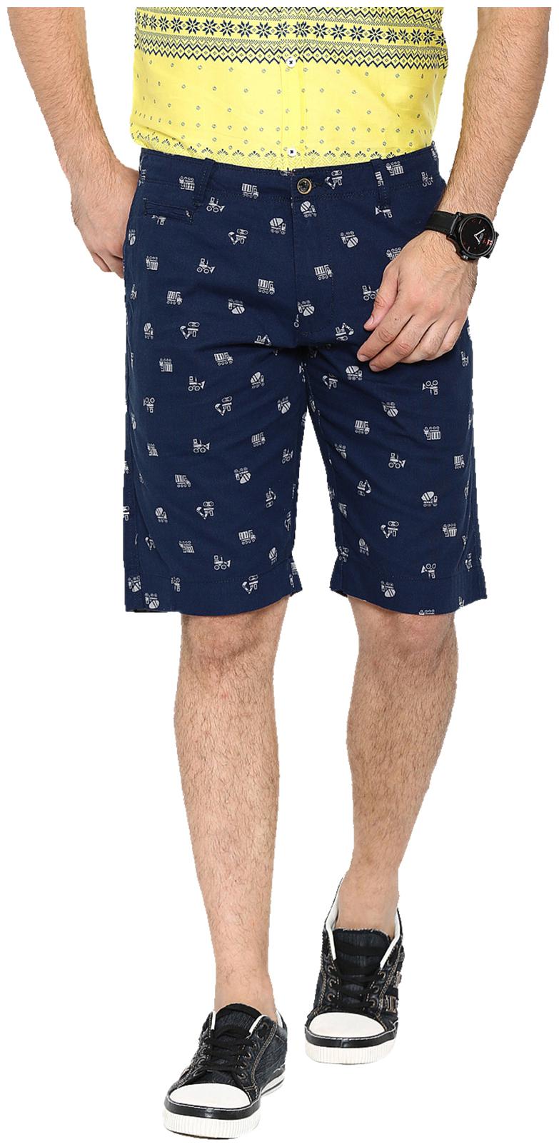

Show off Men Blue Slim Fit Regular Shorts