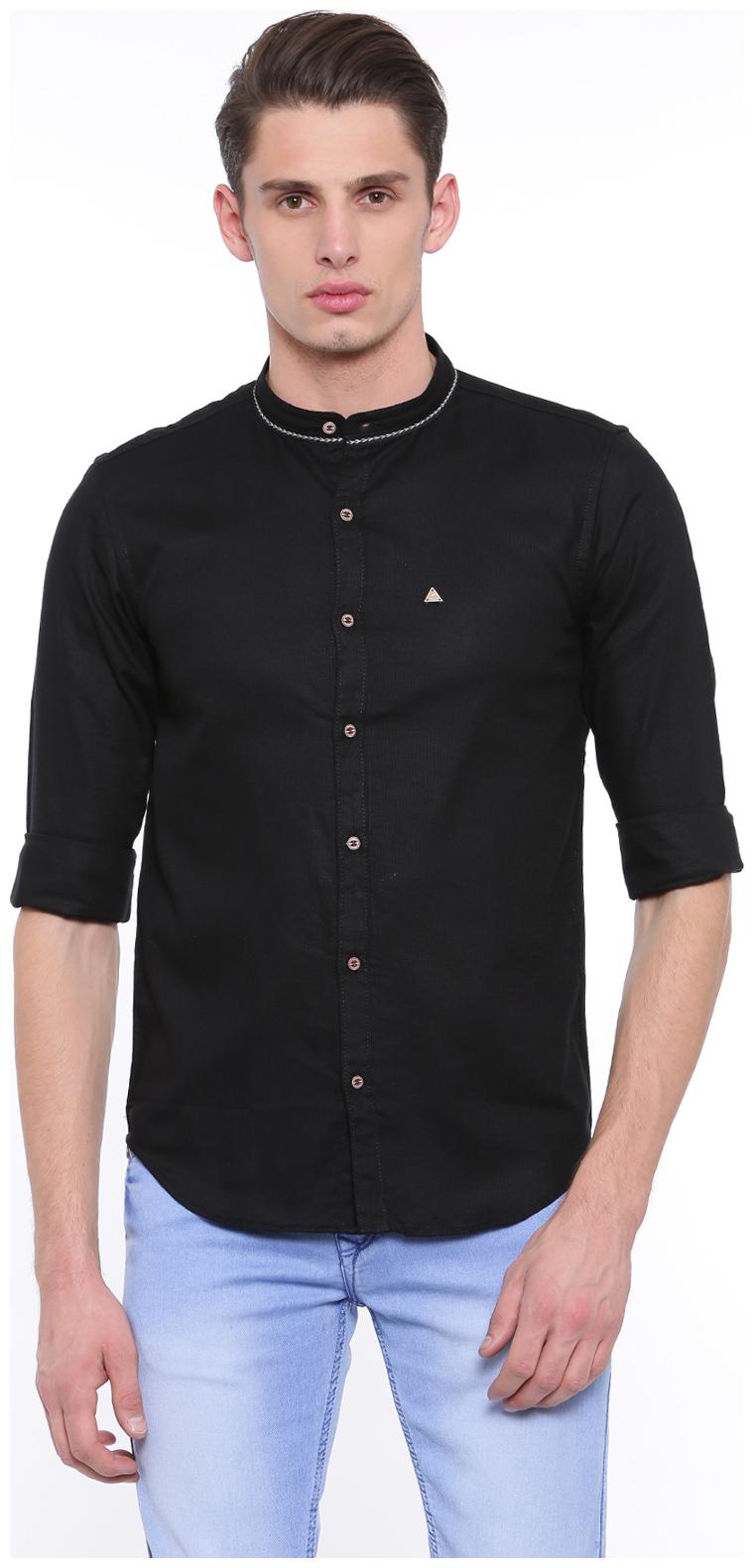 

Showoff Men Black Solid Slim Fit Casual Shirt