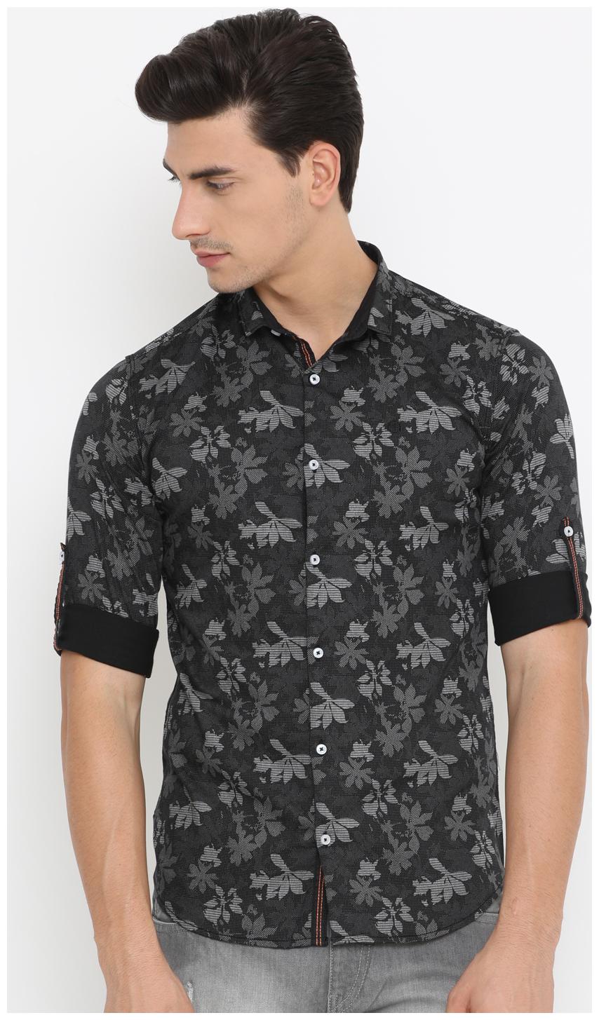 

Showoff Men Black Printed Slim Fit Casual Shirt