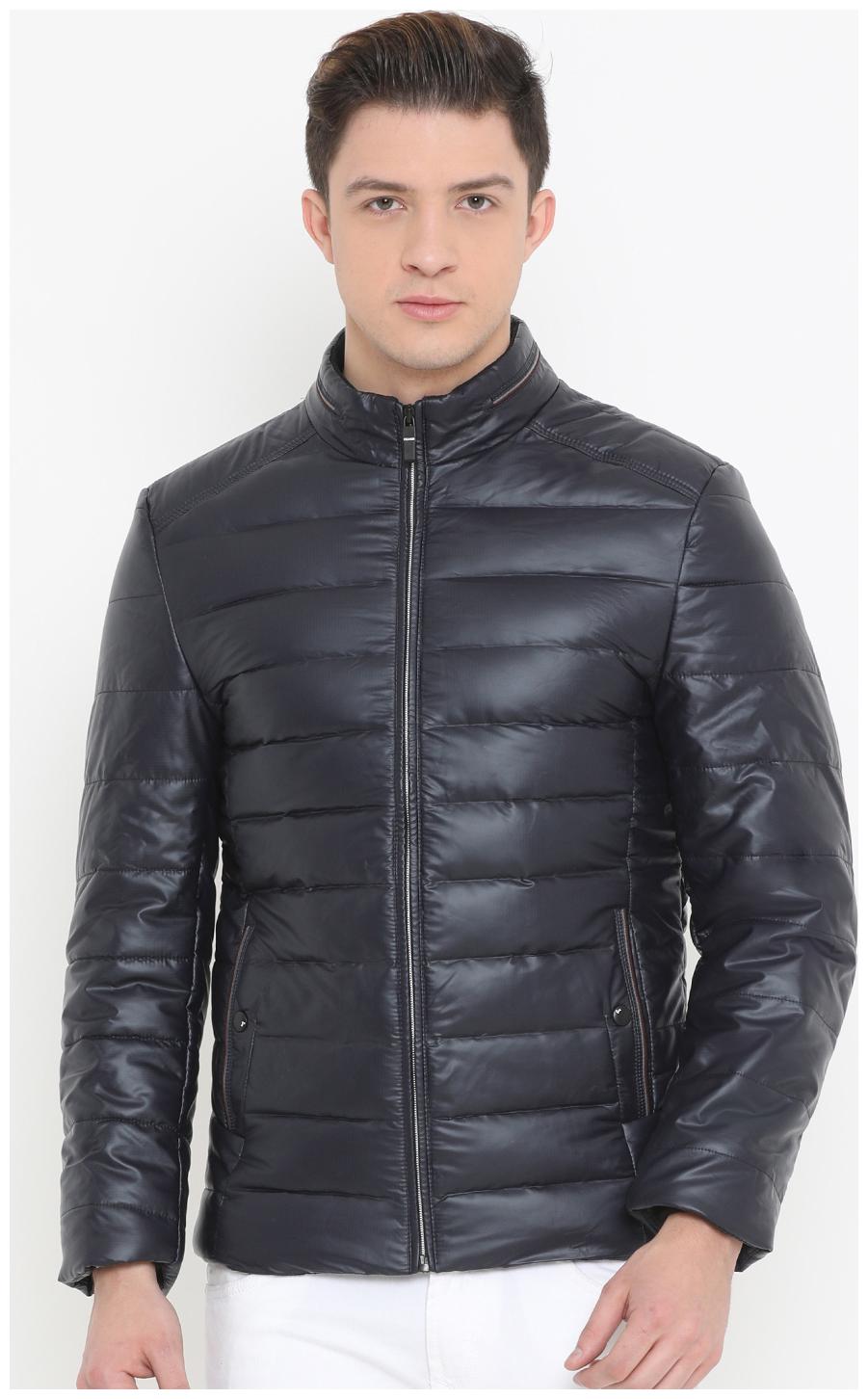 

SHOWOFF Men s Polyester Full Sleeve Regular Fit Solid Navy Blue Jacket