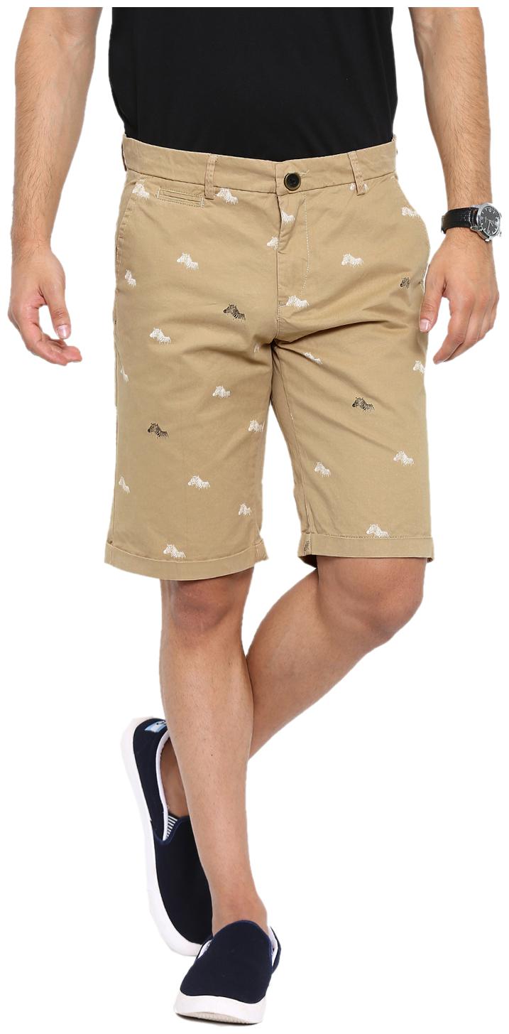 

Show off Men Beige Slim Fit Regular Shorts