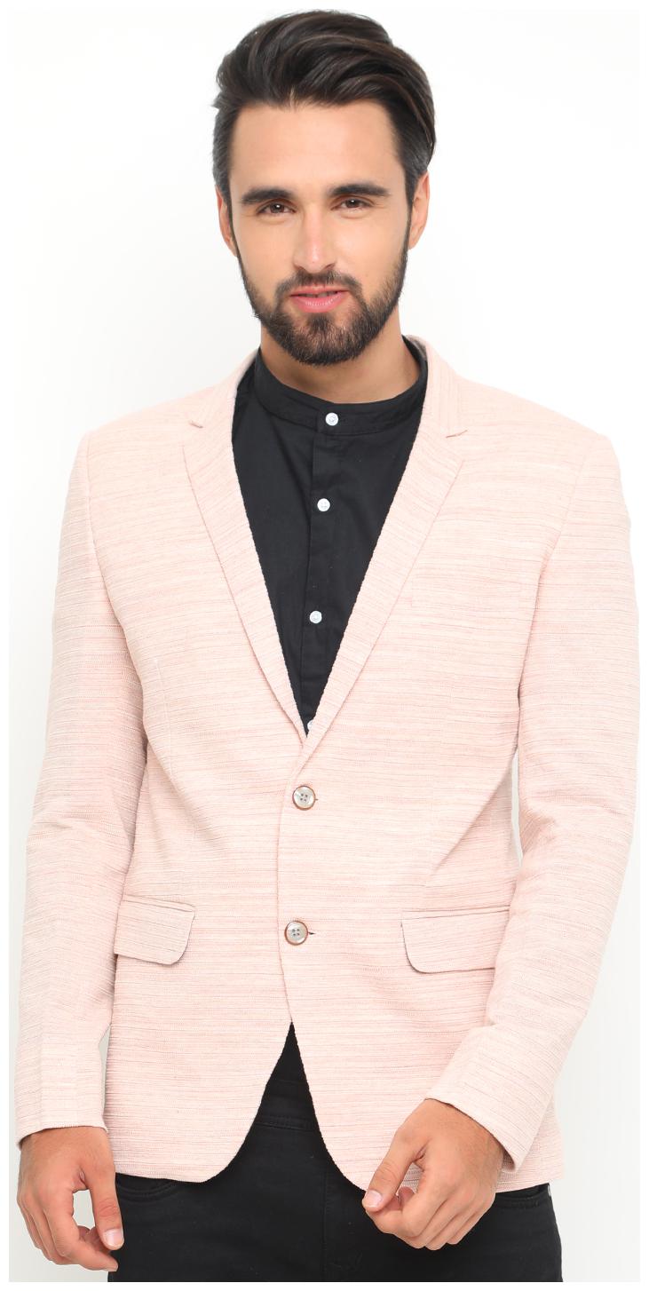 

SHOWOFF Men Cotton Full Sleeves Slim Fit Solid Pink Blazers