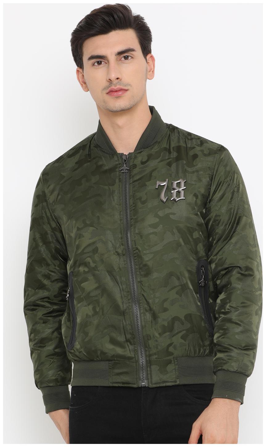 

SHOWOFF Men s Polyester Full Sleeve Regular Fit Solid Green Jacket