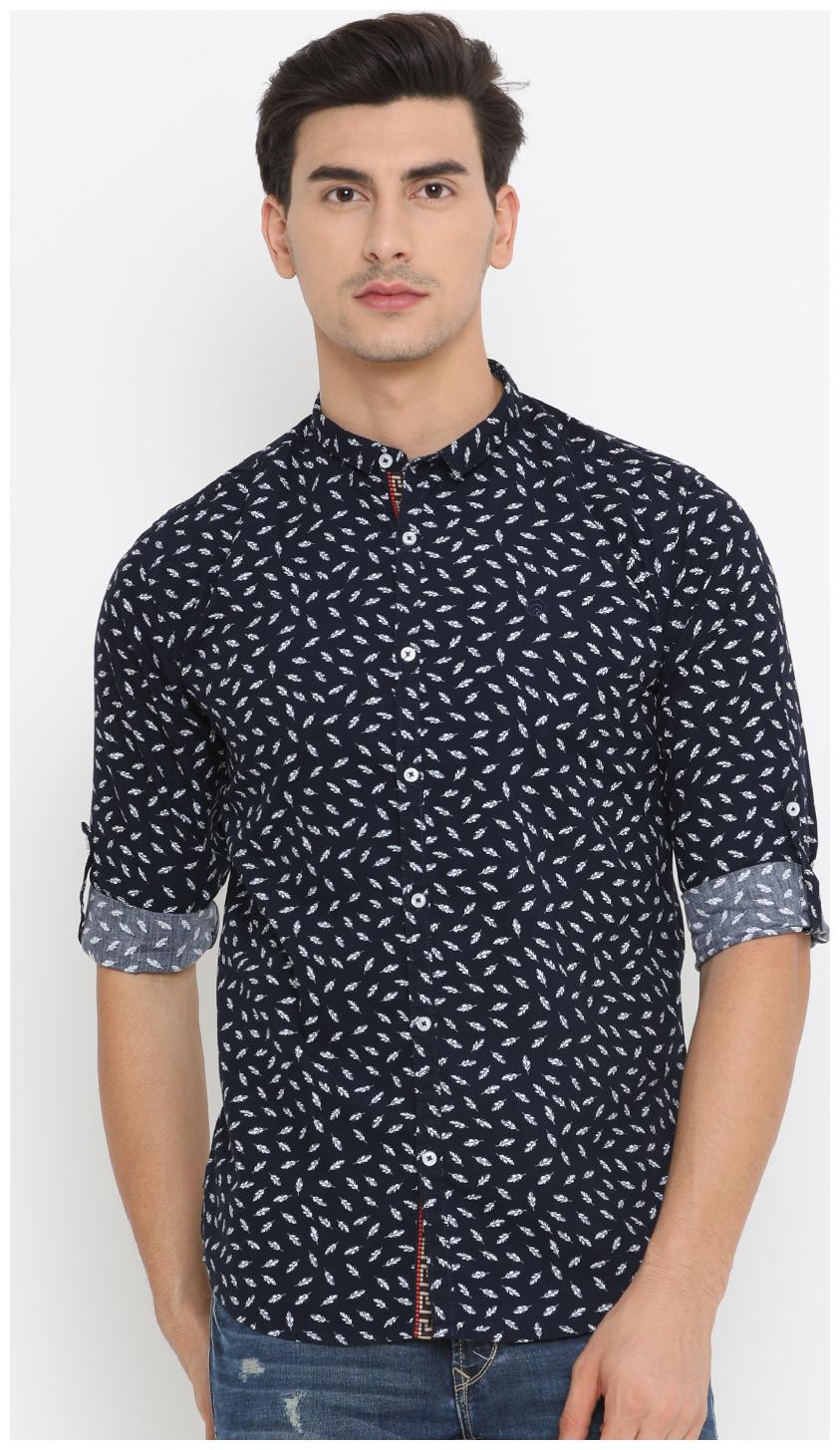 

Showoff Men Blue Printed Slim Fit Casual Shirt