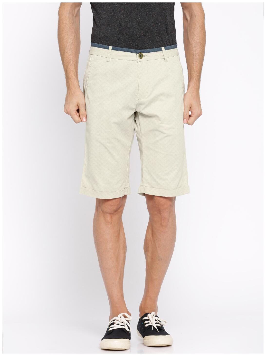 

SHOWOFF Men Beige Solid Casual Shorts