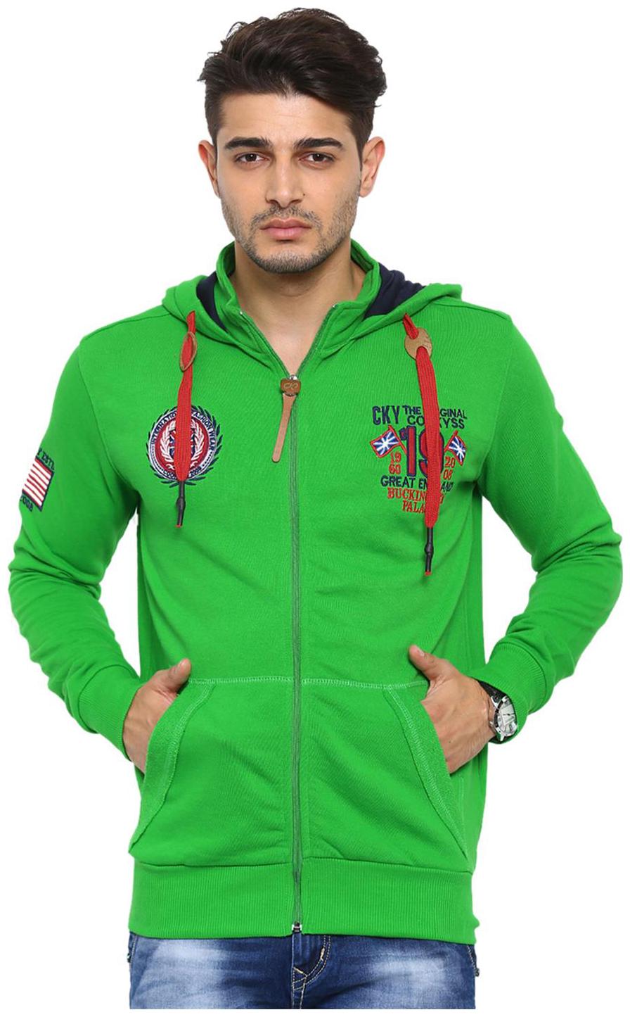 

Showoff Men s Full Sleeves Solid Green Casual Sweatshirt
