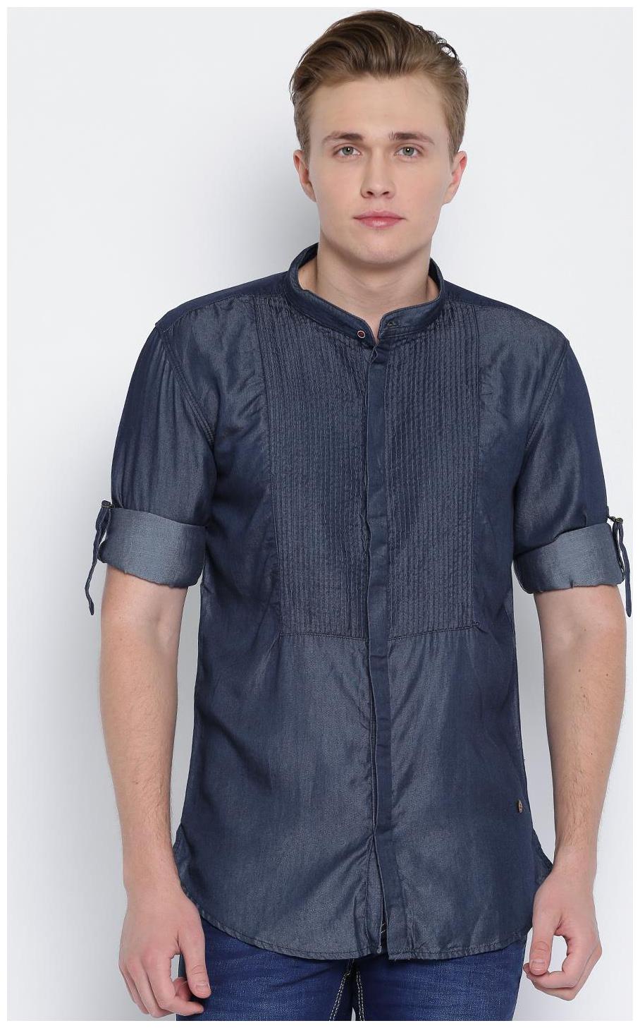 

Showoff Men Blue Solid Slim Fit Casual Shirt