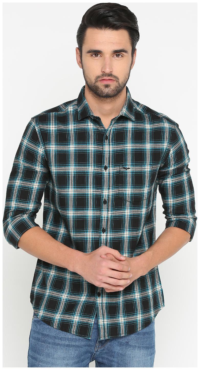 

Show off Men Black Checked Slim Fit Casual Shirt