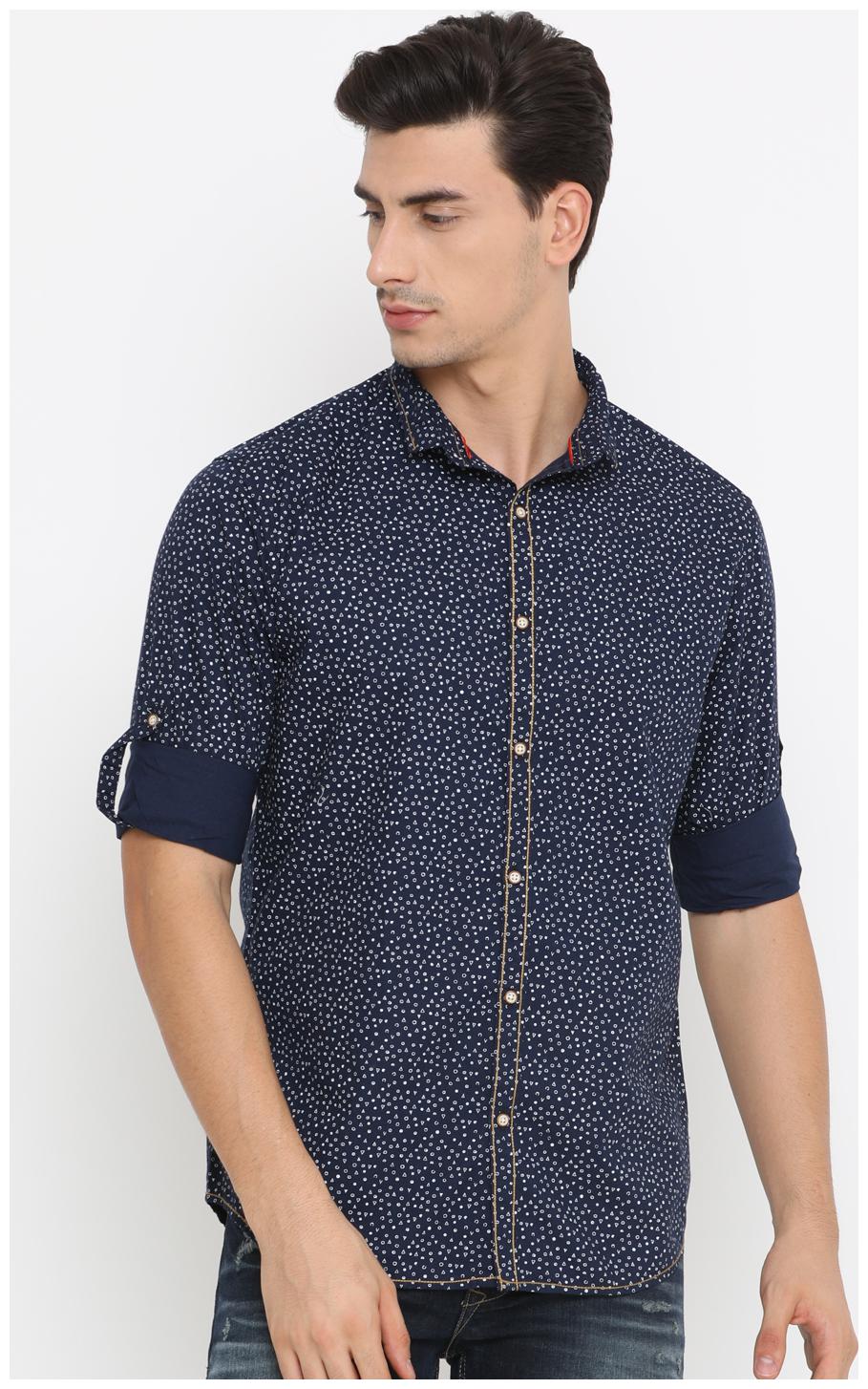 

Showoff Men Blue Printed Slim Fit Casual Shirt
