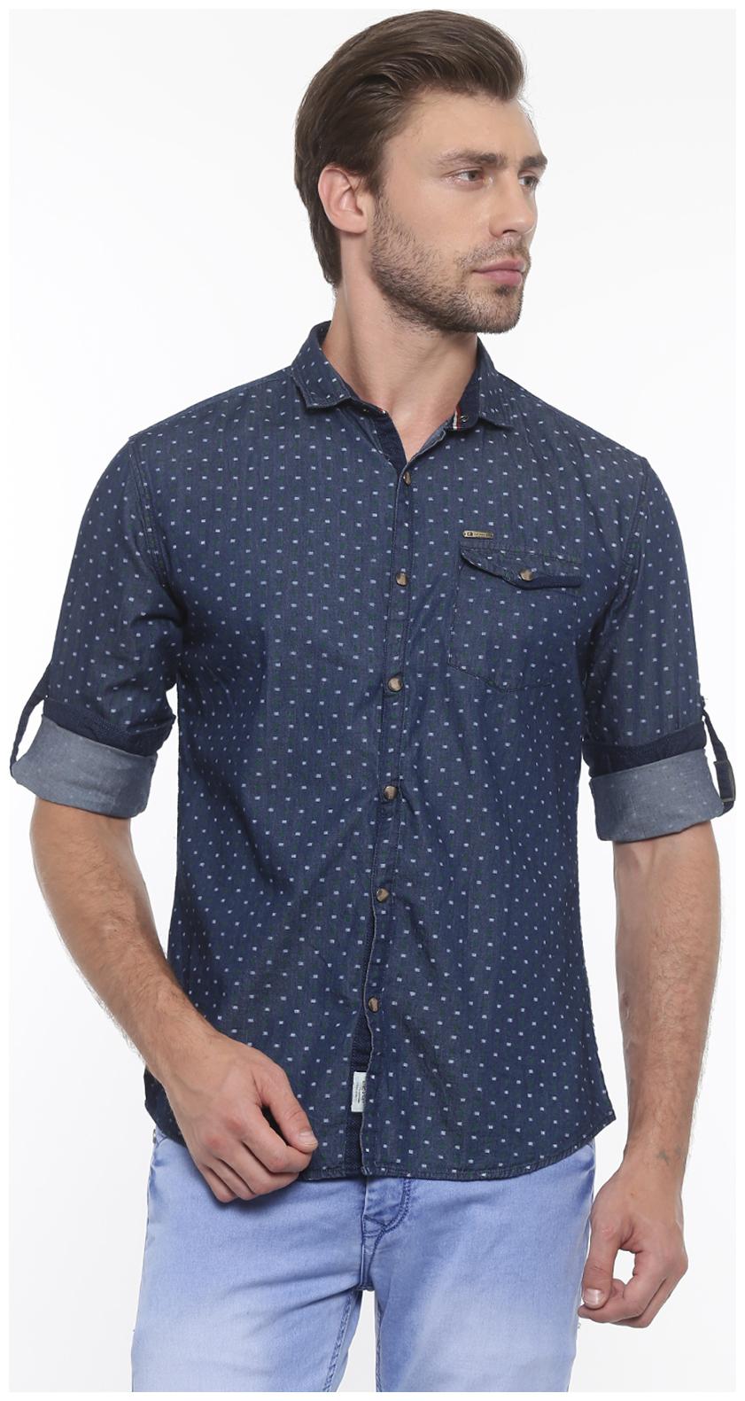 

Showoff Men Blue Printed Slim Fit Casual Shirt